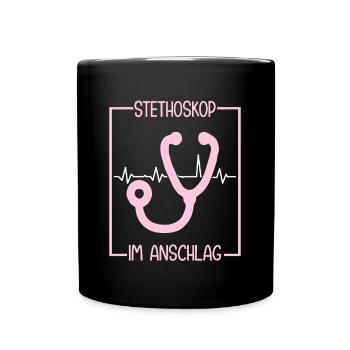 Assistant médical stéthoscope MFA - Mug uni - noir - Devant
