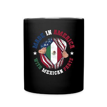 Made In America With Mexican Parts - Full Colour Mug - black - Front