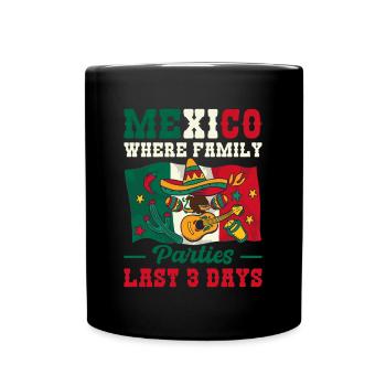 Mexiko Familie Mexikaner Party 3 Tage Amerika - Tasse einfarbig - Schwarz - Vorne