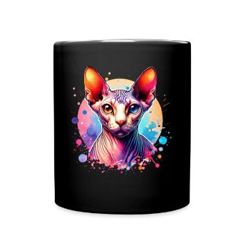 Sphynxkatze Motiv - Tasse einfarbig - Schwarz - Vorne