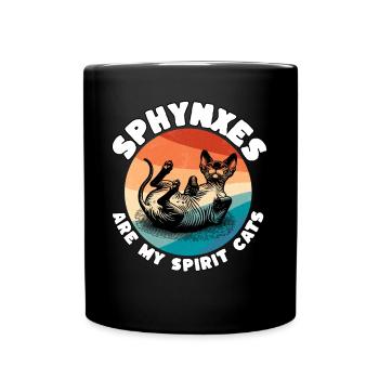 Sphynxkatze Sprüche Nacktkatze - Tasse einfarbig - Schwarz - Vorne