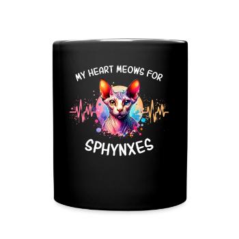 Sphynxkatze Herzlinie Nacktkatze - Tasse einfarbig - Schwarz - Vorne