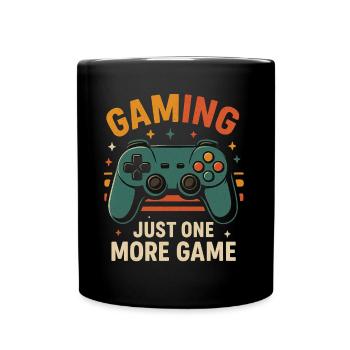 Gaming Shirt |One More Game | Retro Controller - Tasse einfarbig - Schwarz - Vorne
