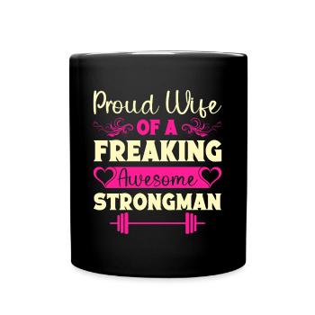 Motivation de remise en forme Fière épouse d’un homme fort génial - Mug uni - noir - Devant