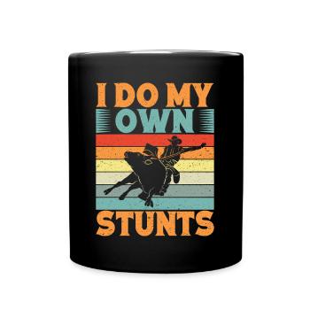 Western Rider I Do My Own Stunts Cowboy Rodeo - Tasse einfarbig - Schwarz - Vorne