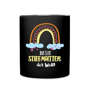 Beste Stiefmutter Mutter Mama Stiefmama Patchwork - Tasse einfarbig - Schwarz - Vorne