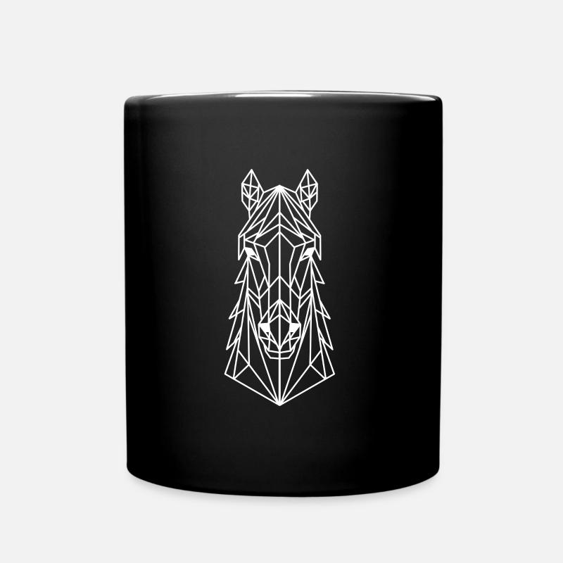 Géométrique Cheval Tête Ligne Art - Mug uni - noir