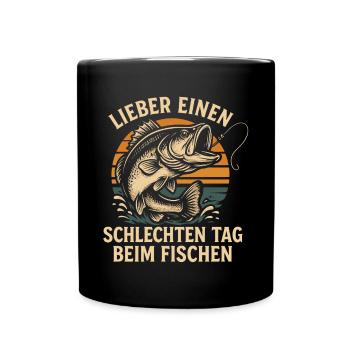 Mieux vaut pêcher que travailler, en disant - Mug uni - noir - Devant