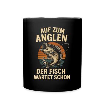 Idée cadeau de pêche Dictons de pêcheur - Mug uni - noir - Devant