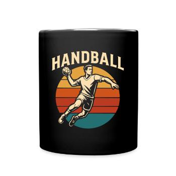 Retro Handball Design Vintage Style - Tasse einfarbig - Schwarz - Vorne