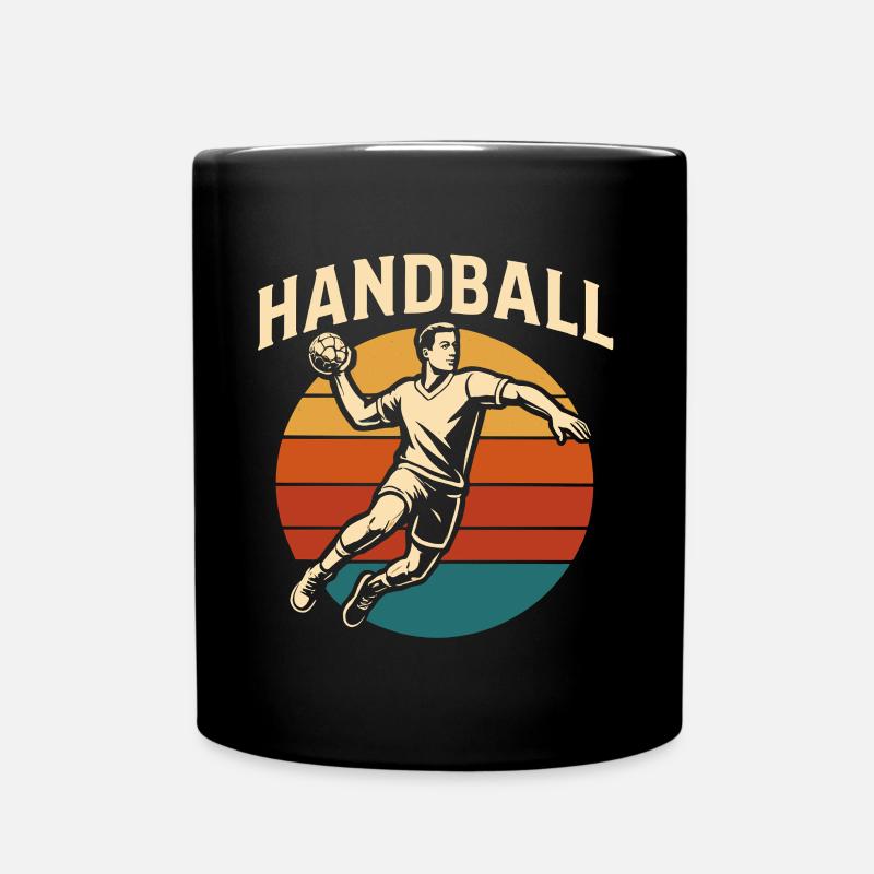 Retro Handball Design Vintage Style - Tasse einfarbig - Schwarz
