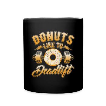 Fitness Motivation Bodybuilder Donuts Deadlift - Full Colour Mug - black - Front