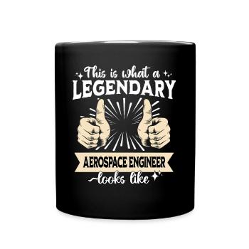 Ingénieur aéronautique de légende - Mug uni - noir - Devant