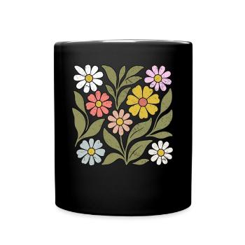 Boho Wildflower - Tasse einfarbig - Schwarz - Vorne