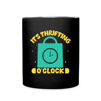 Thrift Shopper It´s Thrifting O´Clock Thrift Store - Tasse einfarbig - Schwarz - Vorne