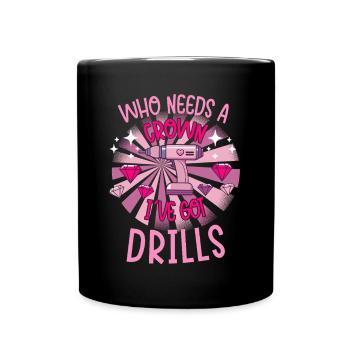 Diamond Painting Artist Needs Crown Got Diamond - Full Colour Mug - black - Front