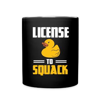 Permis de caneton charcanet canard en caoutchouc canard jaune - Mug uni - noir - Devant
