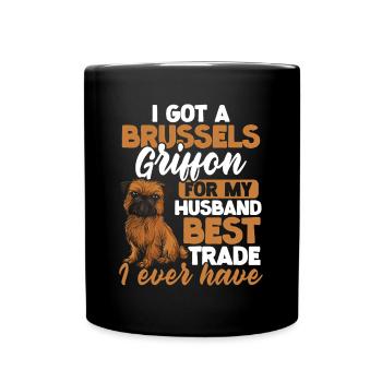 Hund Griffon Besitzer Hund Vater Brüssel Griffon - Tasse einfarbig - Schwarz - Vorne