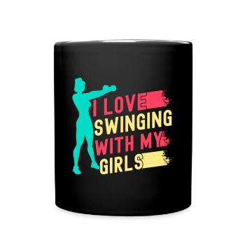 Les fanatiques de fitness adorent se balancer avec ma fille - Mug uni - noir - Devant