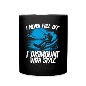 Wakeboarder Wakesurfing I never fall wakesurfer - Full Colour Mug - black - Front