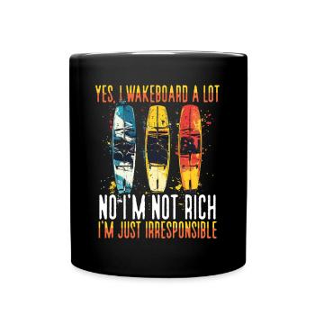 Wakeboard Wakeboarder Wakesurfing - Full Colour Mug - black - Front