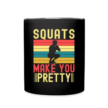 Fitness Fanatics Squats Make You Pretty - Full Colour Mug - black - Front