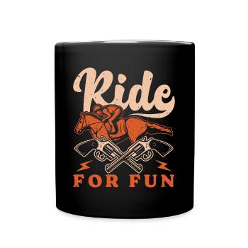 Hobby Horse Rider Ride For Fun English Riding - Tasse einfarbig - Schwarz - Vorne