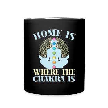 Yoga Home Is Where The Chakra Is Funny Yoga - Full Colour Mug - black - Front