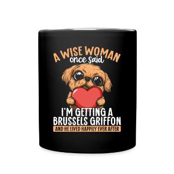 Amoureuse des chiens Lady Brussels Griffon - Mug uni - noir - Devant