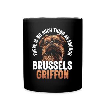 Brüsseler Griffon Welpe Hund Brüsseler Griffon - Tasse einfarbig - Schwarz - Vorne