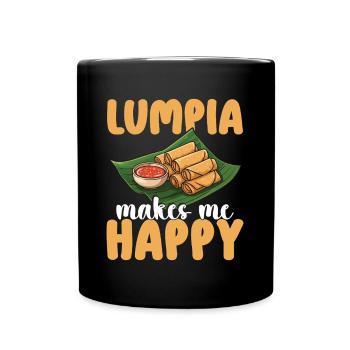 Les rouleaux de printemps Lumpia me rendent heureux - Mug uni - noir - Devant