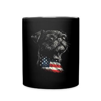 Griffon Welpe Liebhaber Hund Brüsseler Griffon - Tasse einfarbig - Schwarz - Vorne