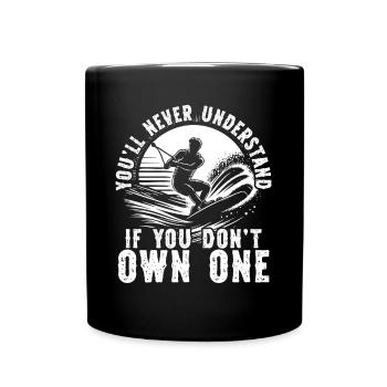 Wakeboarders Wakesurfing You will be a wakesurfer - Full Colour Mug - black - Front
