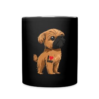 Brüsseler Griffon Welpe Hund Brüsseler Griffon - Tasse einfarbig - Schwarz - Vorne