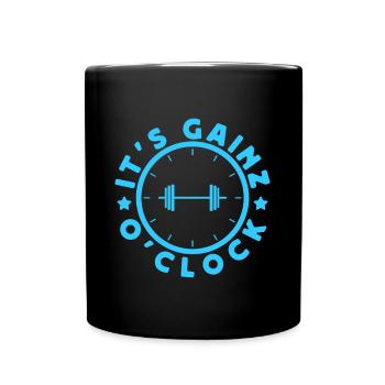 Fitness Motivation Bodybuilder It's Gainz O'clock - Full Colour Mug - black - Front
