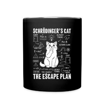 Schrödingers Cat Escape Plan - Tasse einfarbig - Schwarz - Vorne