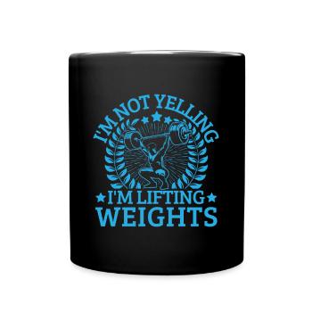 Fitness Motivation Bodybuilder Not Yelling Lifting - Full Colour Mug - black - Front