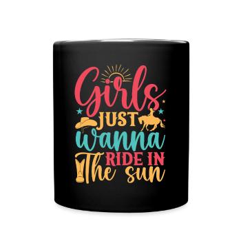 Hobby Horse Rider Girls Just Wanna Ride - Tasse einfarbig - Schwarz - Vorne