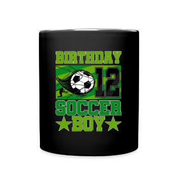 12th birthday Boy Soccer 12 Years Old Gifts - Tasse einfarbig - Schwarz - Vorne