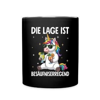 Die Lage Ist Besäufniserregend - Tasse einfarbig - Schwarz - Vorne