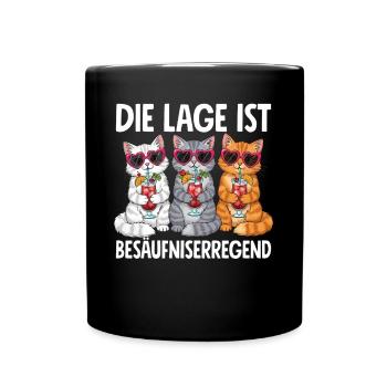 Die Lage Ist Besäufniserregend - Tasse einfarbig - Schwarz - Vorne