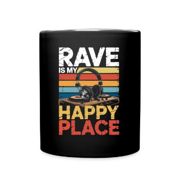 Rave My Happy Place Music Lover DJ Casque - Mug uni - noir - Devant