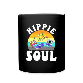 Âme hippie - Mug uni - noir - Devant