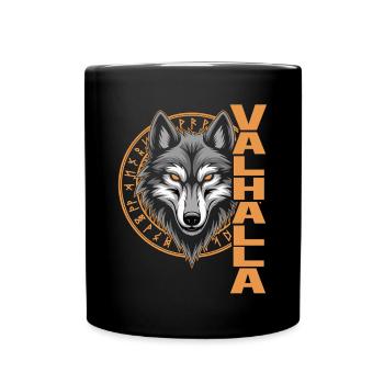 Norse Wolf Valhalla Rune Design - Full Colour Mug - black - Front
