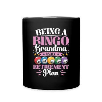 Bingo Granny Gambling Real Bingo Fans Retirement - Full Colour Mug - black - Front