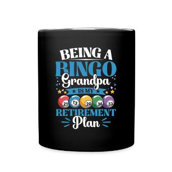 Bingo Grandpa Gambling Real Bingo Fans Retirement - Full Colour Mug - black - Front