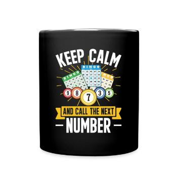 Bingo Champion Keep Calm And Call The Next Number - Full Colour Mug - black - Front
