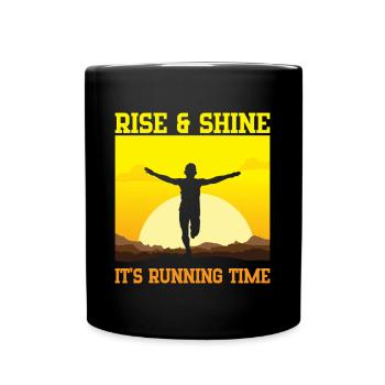 Running Rise & Shine Marathon Runner Gift - Tasse einfarbig - Schwarz - Vorne