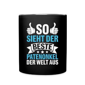 So Sieht Der Beste Patenonkel Der Welt Aus - Tasse einfarbig - Schwarz - Vorne
