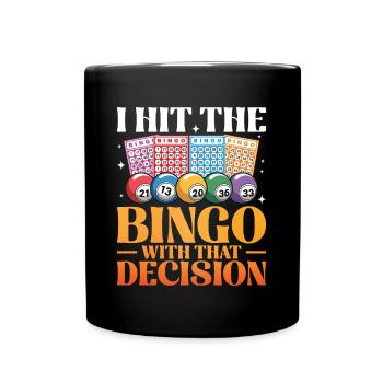 Bingo Fun Gift Bingo Lover - Full Colour Mug - black - Front